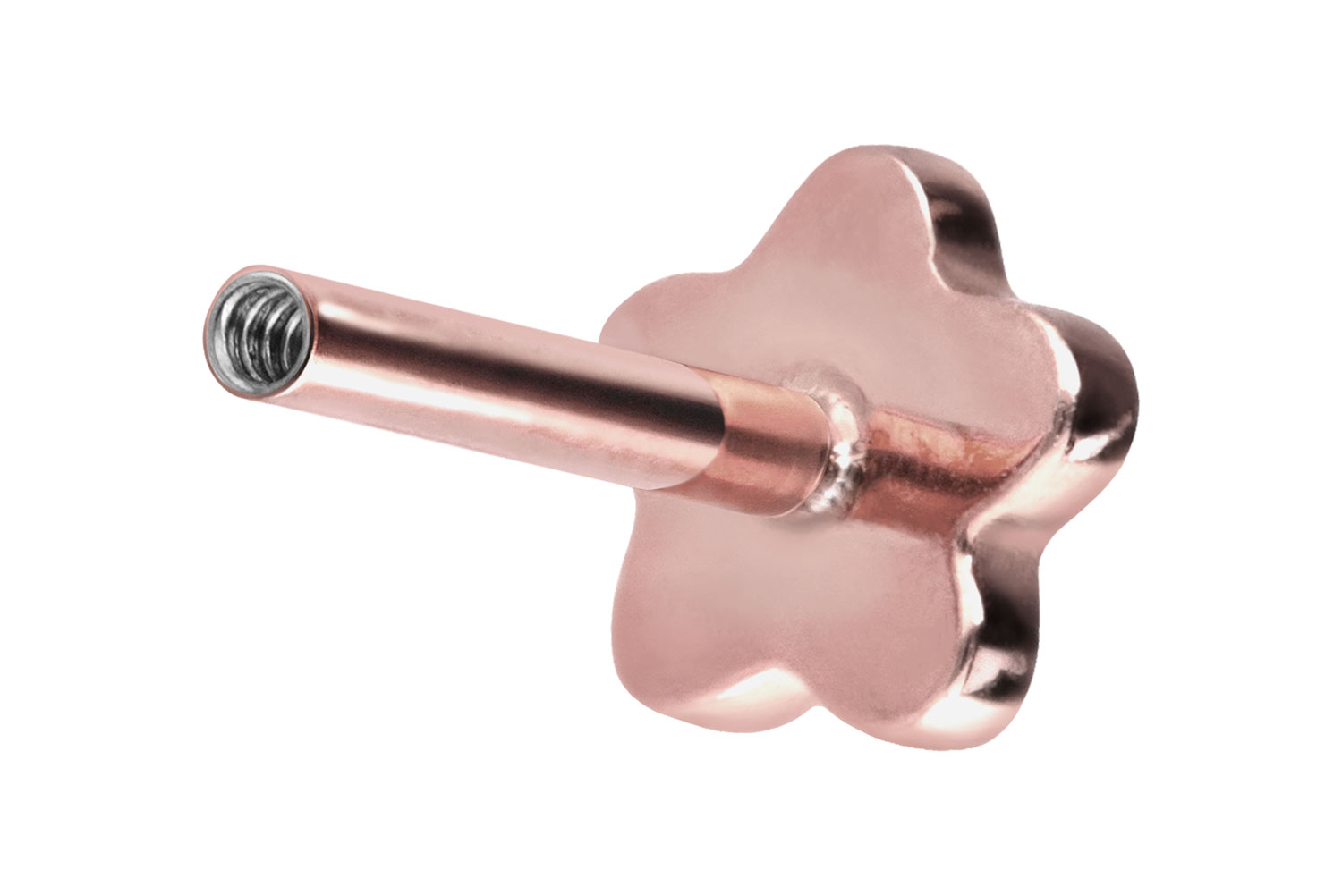 Titan Labret Piercing mit Innengewinde ohne Kugel BLUME